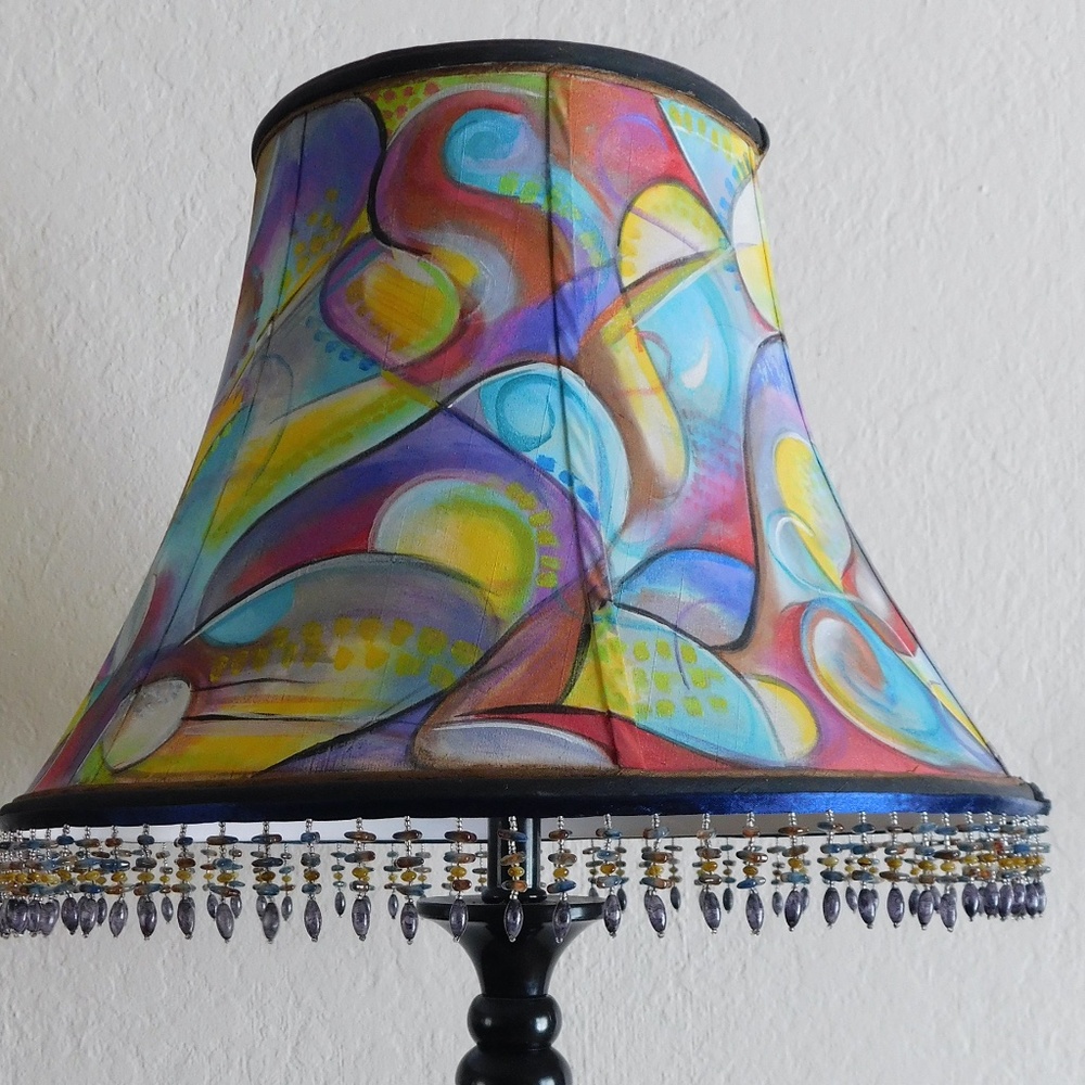 Abstract Original One of a Kind Hand Painted Lamp Shade - Created by Konnie K